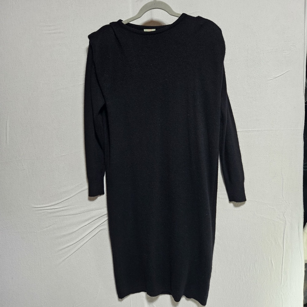 Vintage y2k Benetton Black Angora Wool Knit Sweater Dress Made in Italy